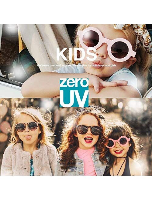 Kids Color Tinted Retro Oversized Square Sunglasses for Children