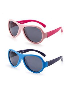 Kids Rubber Polarized Sunglasses Unbreakable Children Girls Boys Age 3-6