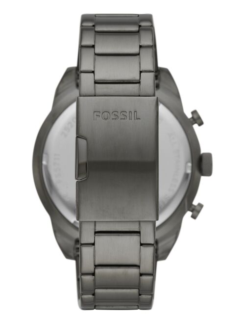 Fossil Men's Chronograph Bronson Smoke Gray Stainless Steel Bracelet Watch 50mm