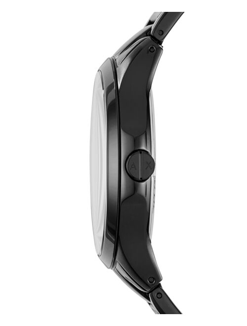 Armani Exchange Men's Hampton Black Stainless Steel Bracelet Watch Gift Set 46mm  AX7101