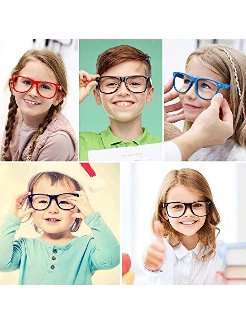 Outray Kids Clear Glasses Geek Fake Nerd Eyewear Cute Square Eyeglasses for Boys Girls Age 3 to 10