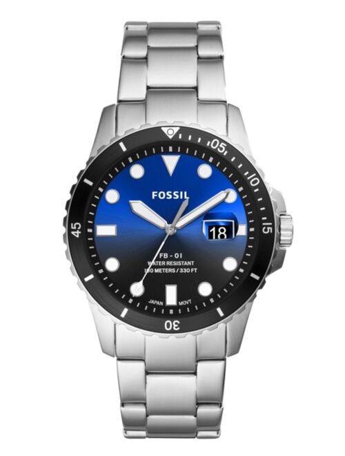 Fossil FB-01 Three-Hand Date Stainless Steel Watch 42mm