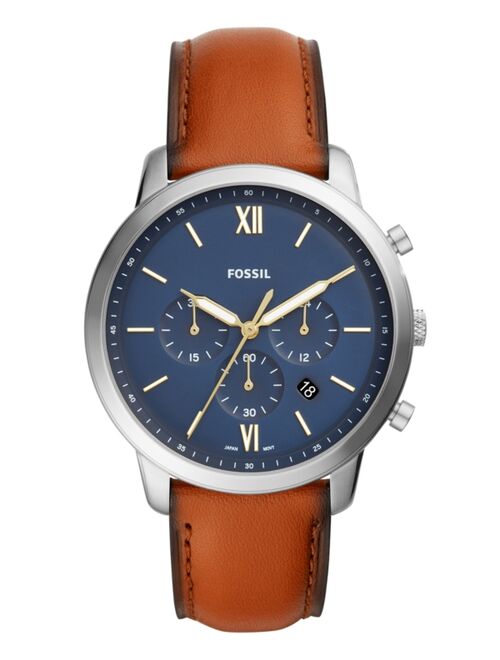 Fossil Men's Neutra Chronograph Brown Leather Strap Watch 44mm
