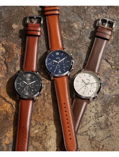 Fossil Men's Neutra Chronograph Brown Leather Strap Watch 44mm