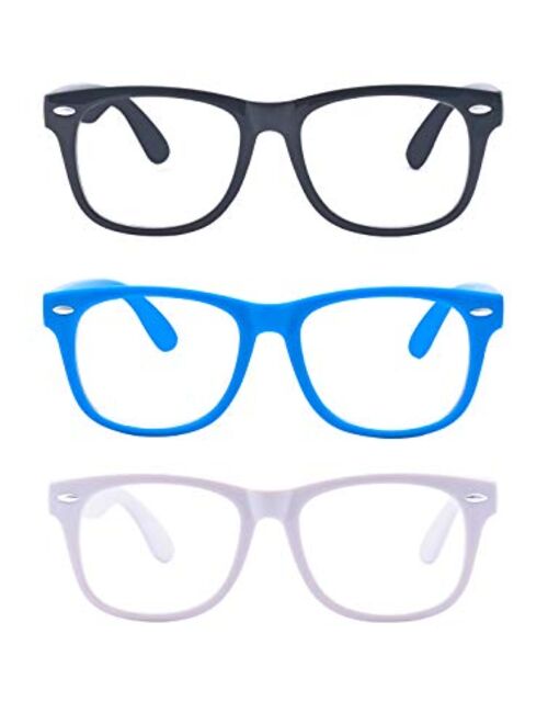 Outray 3 Pack Kids Blue Light Glasses Girls & Boys Age 3-10 Computer Gaming Eyeglasses Anti Eyestrain