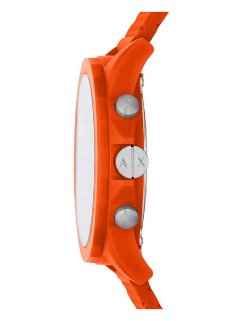 Armani Exchange Men's Chronograph Outerbanks Orange Silicone Strap Watch 44mm
