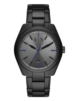 Men's Black Stainless Steel Bracelet Watch 43mm