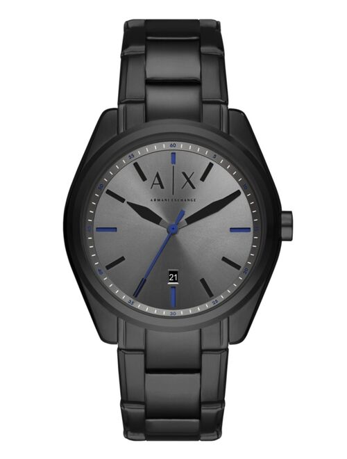 Armani Exchange Men's Black Stainless Steel Bracelet Watch 43mm