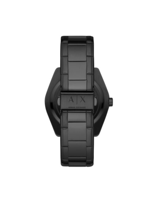 Armani Exchange Men's Black Stainless Steel Bracelet Watch 43mm