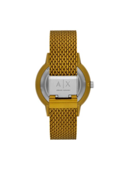 Armani Exchange AX Men's Mutlifunction Yellow Mesh Strap Watch 42mm