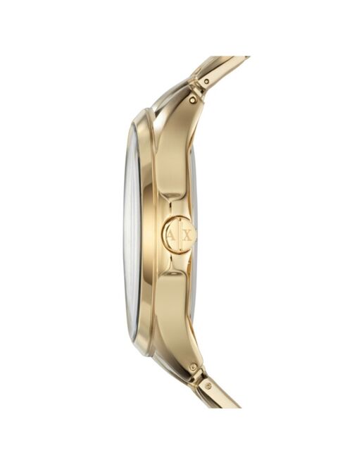Armani Exchange Men's Multi-function Gold Tone Stainless Steel Bracelet Watch 46mm