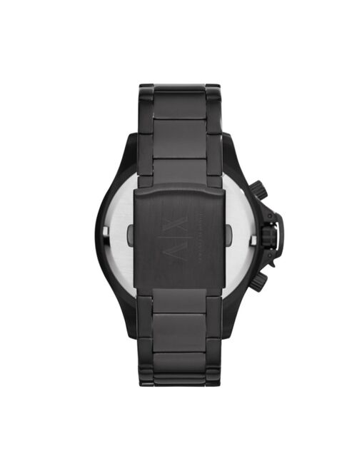 Armani Exchange Men's Chronograph Black Stainless Steel Bracelet Watch 48mm