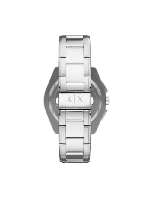 Armani Exchange AX Men's Chronograph Silver-Tone Stainless Steel Bracelet Watch 42mm