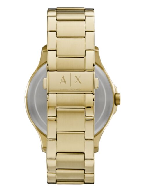 Armani Exchange Men's Hampton Gold-Tone Stainless Steel Bracelet Watch 46mm