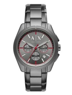 AX Men's Chronograph Gunmetal Stainless Steel Bracelet Watch 42mm