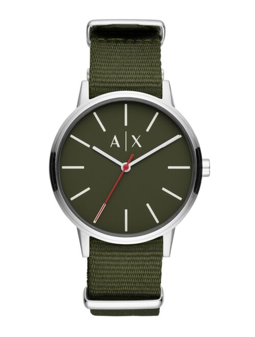 Armani Exchange Men's Cayde Green Nylon Strap Watch 42mm