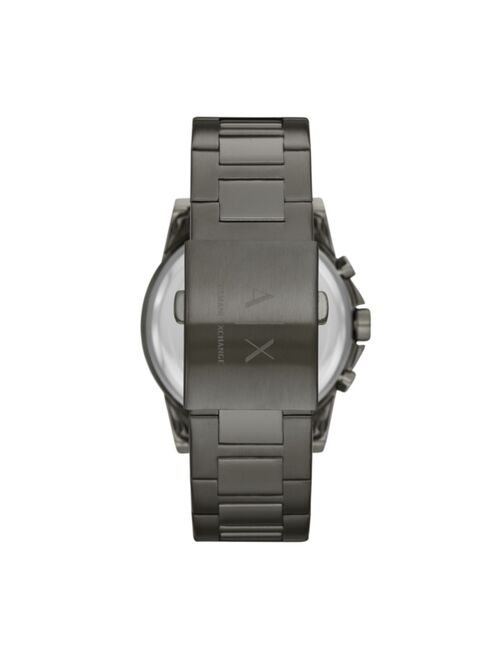 Armani Exchange Men's Chronograph Gunmetal Gray Stainless Steel Bracelet Watch 45mm