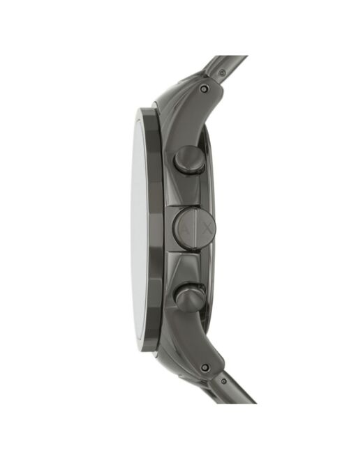 Armani Exchange Men's Chronograph Gunmetal Gray Stainless Steel Bracelet Watch 45mm
