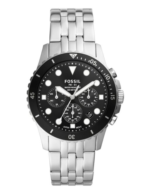 Fossil Men's FB-01 chronograph movement, stainless steel bracelet watch 42mm
