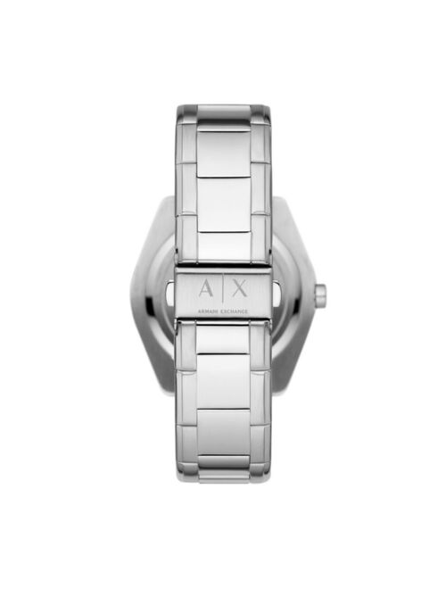 Armani Exchange Men's Silver-tone Stainless Steel Watch 43mm