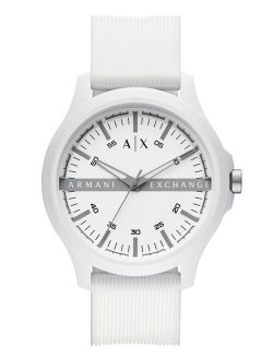 Men's White Silicone Strap Watch 46mm