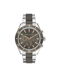 Mens Chronograph Quartz Watch with Stainless Steel Strap AX1830