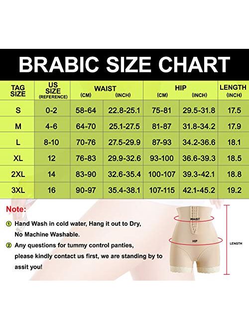 BRABIC Tummy Control Panties Shapewear Waist Cincher for Women Girdle Butt Lifter Compression Underwear Body Shaper