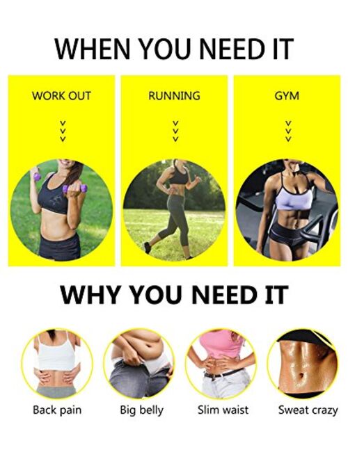 BRABIC Women's Neoprene Zipper & Buckle Underbust Cincher Waist Trainer Corset Sport Workout Body Shaper Tummy Control
