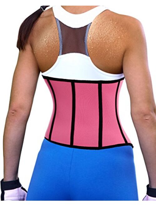 BRABIC Women's Neoprene Zipper & Buckle Underbust Cincher Waist Trainer Corset Sport Workout Body Shaper Tummy Control