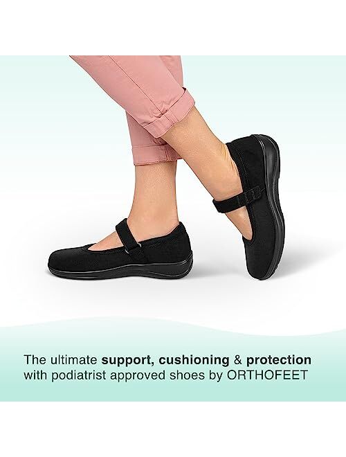 Orthofeet Proven Bunions, Foot Pain Relief. Extended Widths. Orthopedic Diabetic Arch Support Women's Mary Jane Shoes Springfield