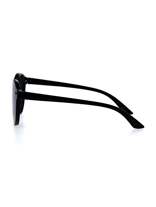 Kids Size Round Keyhole Thin Horn Rim Minimal Mod Sunglasses