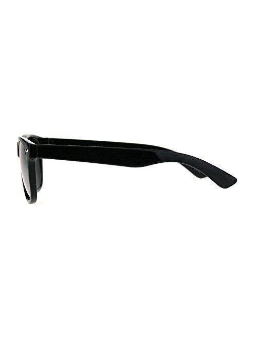 Kids Reflective Mirrored Lens Hipster Horn Rim Plastic Sunglasses