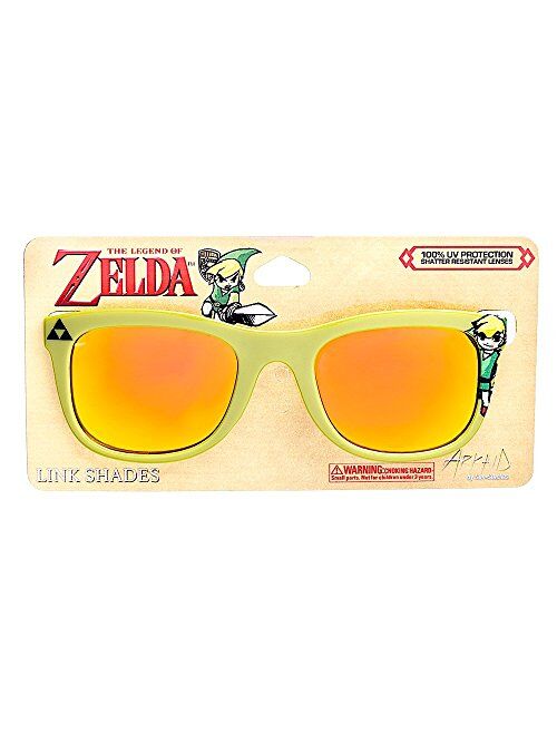 Sunstaches Nintendo Legend of Zelda - Link Green Kids Frame Arkaid Sunglasses UV400, Yellow, Black, Green, 1