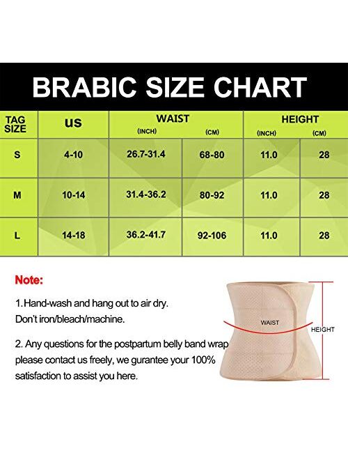 BRABIC Postpartum Belly Band Wrap Support Girdle Slimming Waist Trainer Shapewear for Women Tummy Control Abdominal Binder