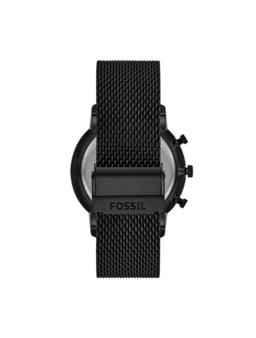 Fossil Men's Neutra chronograph movement, black leather strap watch with matching black leather bracelet, 44mm