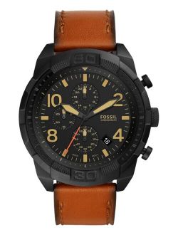 Men's Chronograph Bronson Brown Leather Strap Watch 50mm