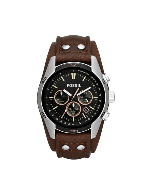 Fossil Men's Coachman Brown Leather Watch 45mm