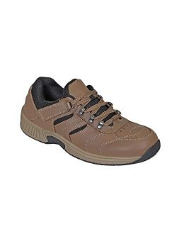 Proven Plantar Fasciitis and Foot Pain Relief. Extended Widths. Best Orthopedic Diabetic Men's Walking Shoes Shreveport Brown