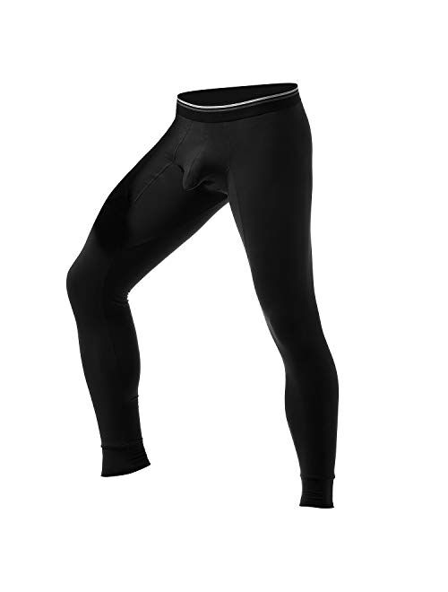 Ouruikia Men's Thermal Underwear Pants Thermal Bottoms Long Johns Bottoms with Separate Pouch