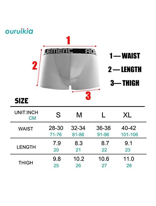 Ouruikia Men's Underwear Modal Boxer Briefs Breathable Separate Pouch Boxer Briefs with Functional Dul Fly