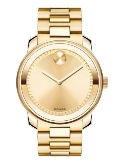 Unisex Swiss Bold Gold Ion-Plated Stainless Steel Bracelet Watch 43mm