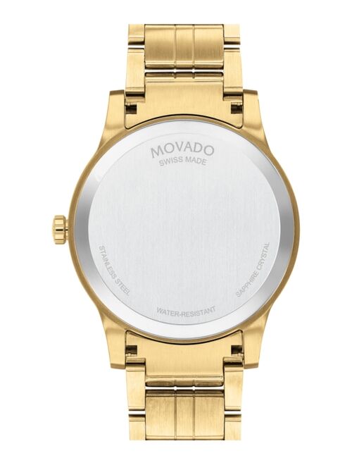 Movado Men's Swiss Gold PVD Stainless Steel Bracelet Watch 40mm