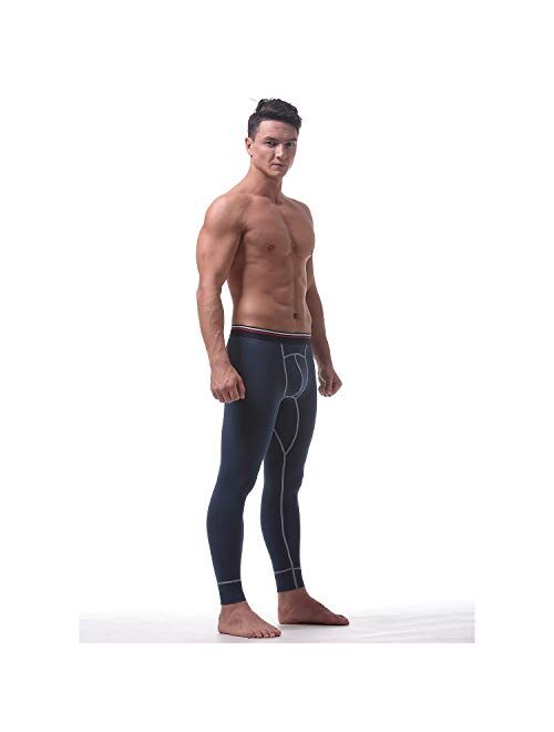 Ouruikia Men's Thermal Underwear Thermal Bottoms Cotton Thermal Pants Base Layer Bottoms Warm Long Johns Pants