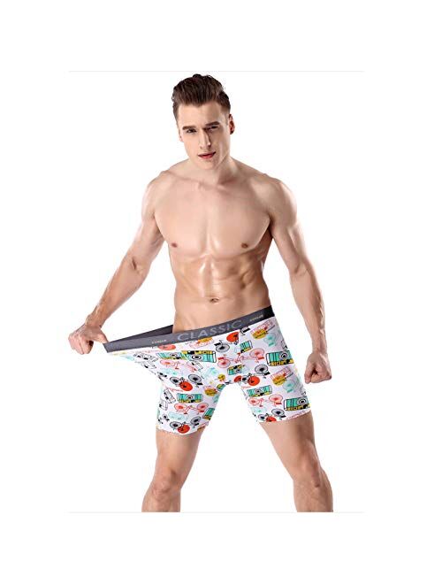 Ouruikia 3 Pack Men's Boxer Briefs Multi Pattern Underwear Comfortable Boxers