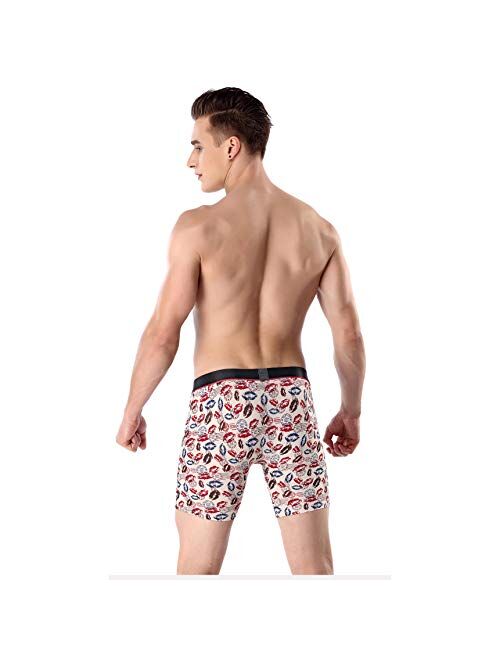 Ouruikia 3 Pack Men's Boxer Briefs Multi Pattern Underwear Comfortable Boxers