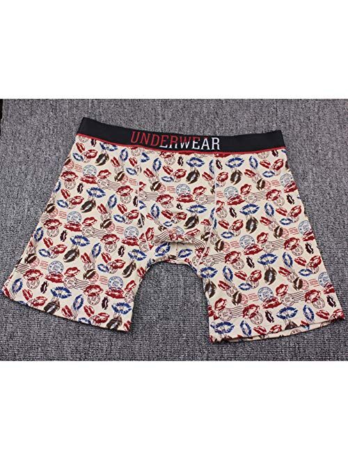 Ouruikia 3 Pack Men's Boxer Briefs Multi Pattern Underwear Comfortable Boxers