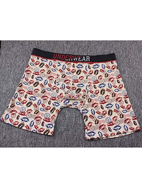 Ouruikia 3 Pack Men's Boxer Briefs Multi Pattern Underwear Comfortable Boxers