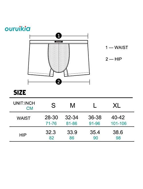 Ouruikia Men's Underwear Boxer Briefs Mesh Underwear Breathable Boxers Quick Dry Trunks Travel Underwear