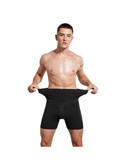 Men's Underwear Cotton Boxer Briefs High Waist Boxer Briefs Keep Warm for Waist Underwear with Open Fly