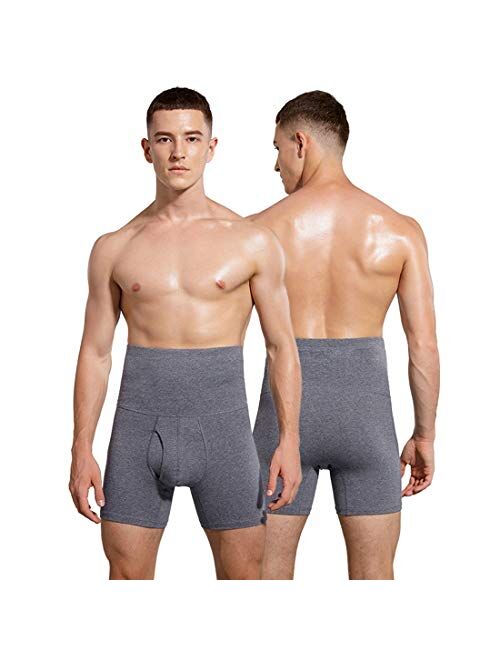 Ouruikia Men's Underwear Cotton Boxer Briefs High Waist Boxer Briefs Keep Warm for Waist Underwear with Open Fly